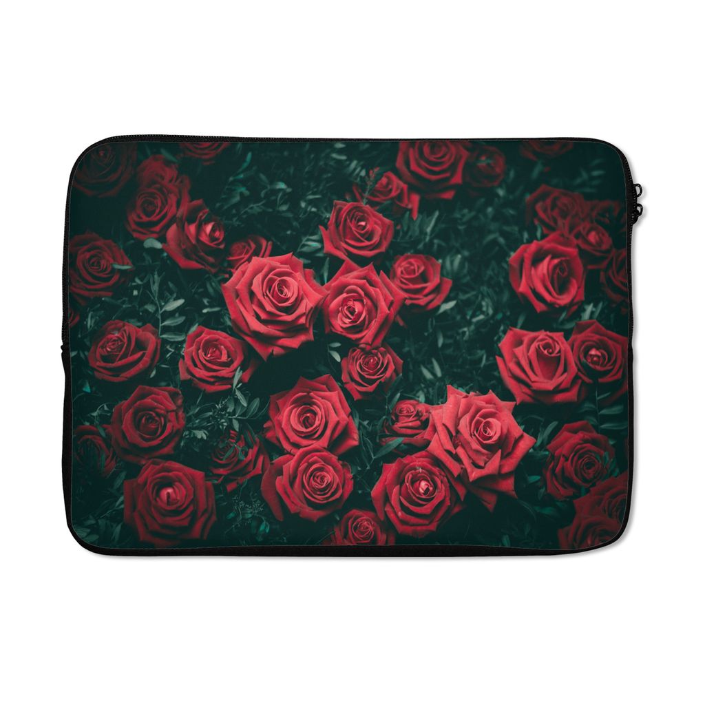 MuchoWow Laptop Hülle 13 Zoll Rosen - Blumen - Rot Laptoptasche - Laptophülle - Sleeve - Rundumschutz