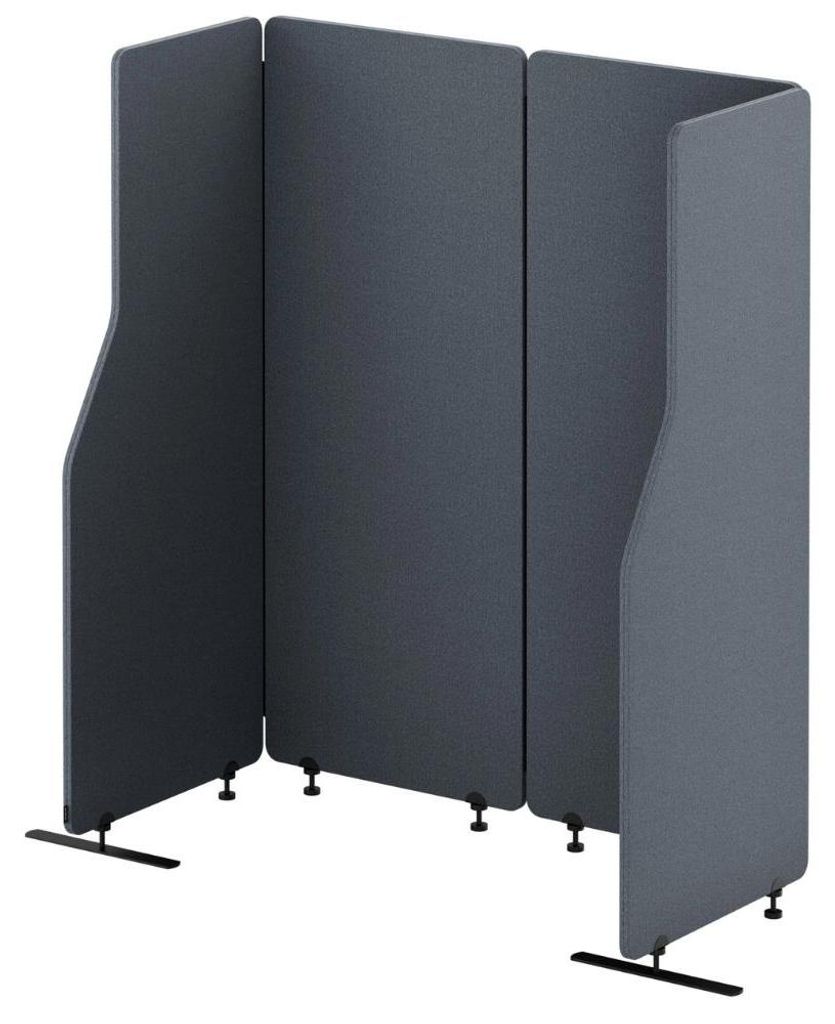 Akustik-Trennwand mit Schalldämmung SADIE 145x240x1,8cm Anthrazit | Stellwand Büro Raumteiler Office-Akustikwand Sichtschutz freistehend