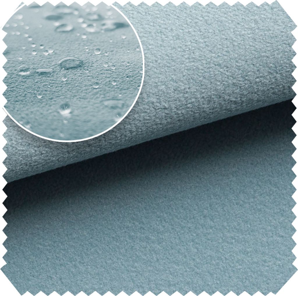 novely TRITON - Microfaser Velours in Wildleder-Optik - Wasserabweisender Möbelstoff - Pflegeleichte Meterware 1lfm - Farbe: 22 Hellgrau Blau