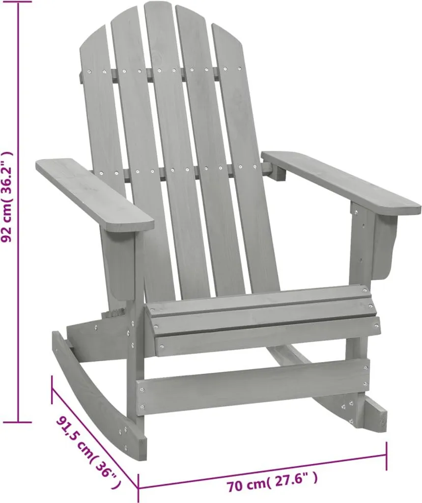 Chaise à bascule jardin bois gris : fini le mal de dos en extérieur - 5
