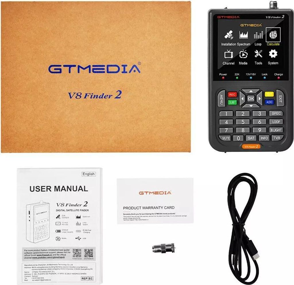 PROFI Satfinder SAT Finder Messgerät Typ-C-Schnellladung DVB-S2/S2X SAT Receiver