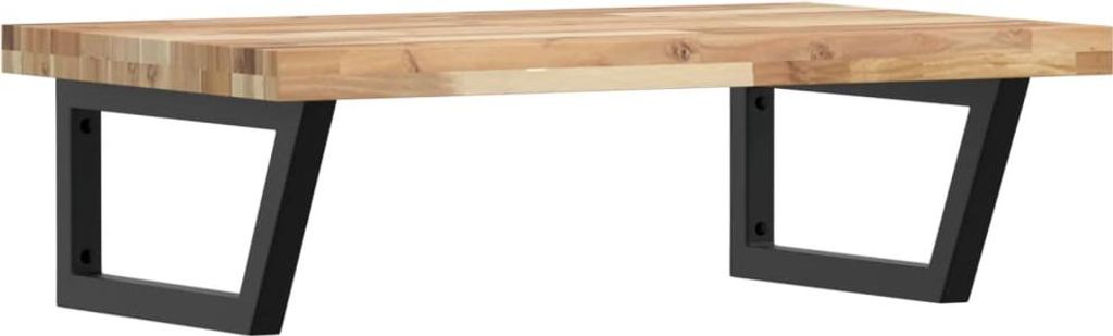 vidaXL Waschbeckenregal Wandmontage Stahl und Akazienholz
