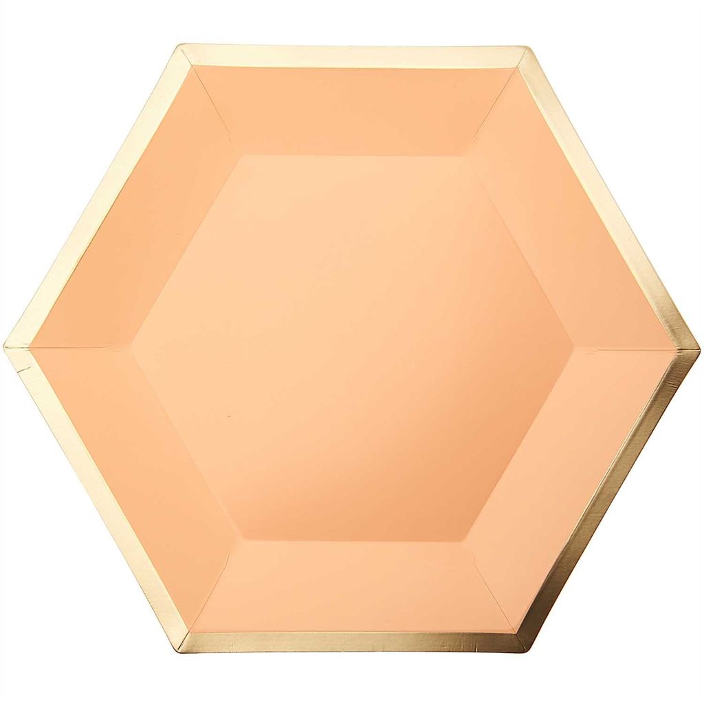 Rico Design 99001.94.07, Teller, Sechseck, Papier, Gold, Orange, Einfarbig, 10 Stück(e)