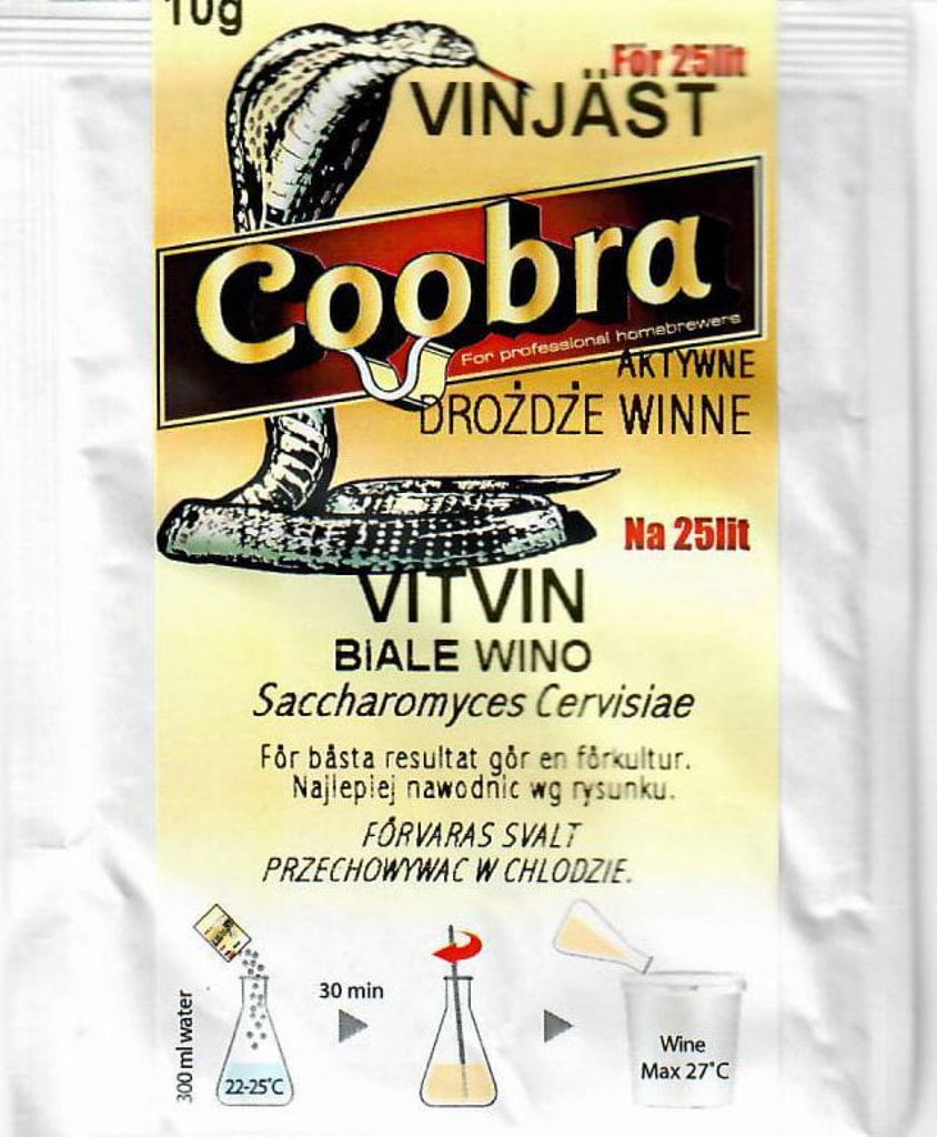 Aktive Weinhefe COOBRA VITVIN für WEISSWEINE 10g, Wein Produktbild 