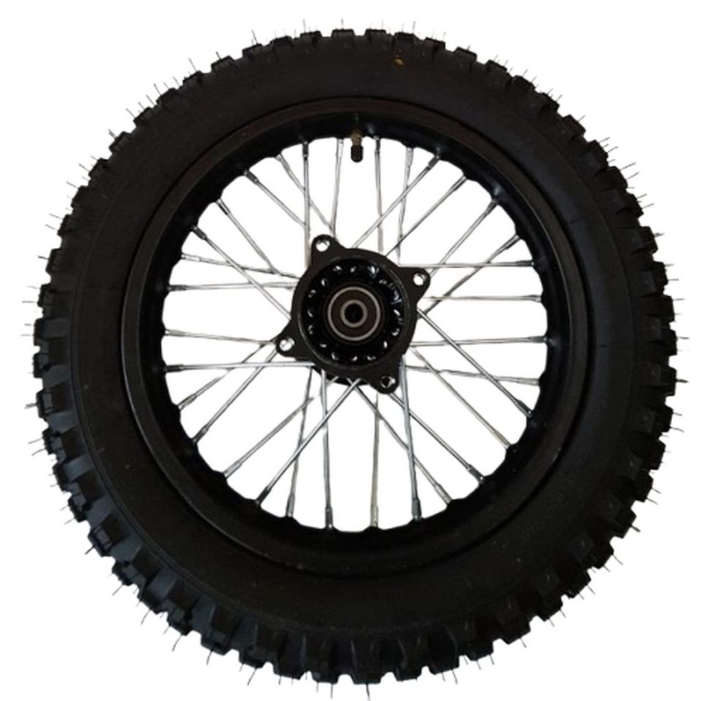 Dirtbike Komplettrad Pitbike Stahlfelge Ersatzreifen hinten Produktbild 