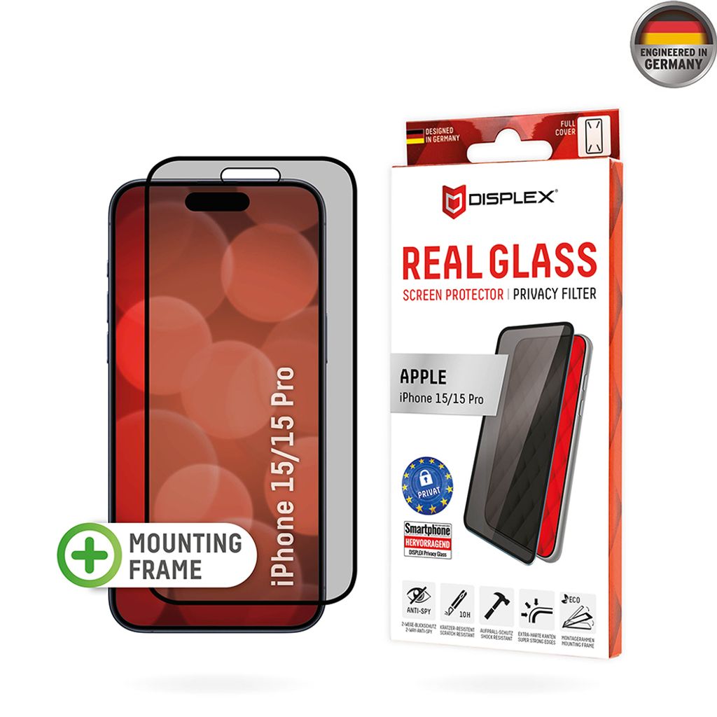 Displex Szkło ochronne z pełnym pokryciem - iPhone 15 / 15 Zdjęcie produktu 9
