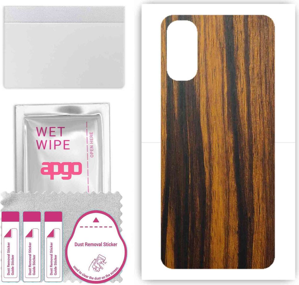 apgo Rückseite Schutzfolie, Skin, kompatibel mit Oppo Reno4, Hinten Displayschutzfolie aus Vinylfolie, kratzfest, einfache Montage - Tigerwood