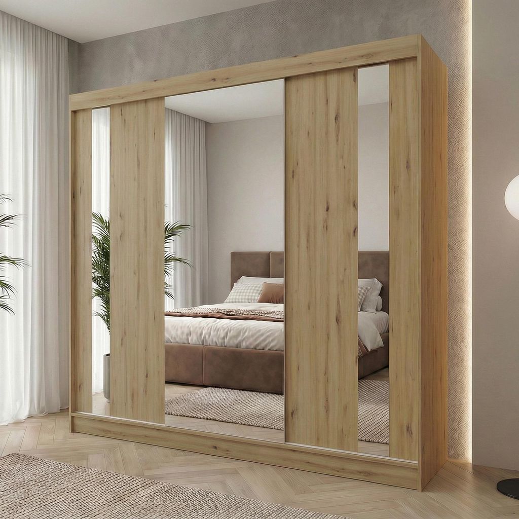Beautysofa GAJA Kleiderschrank 240 cm mit Spiegel – Produktbild 