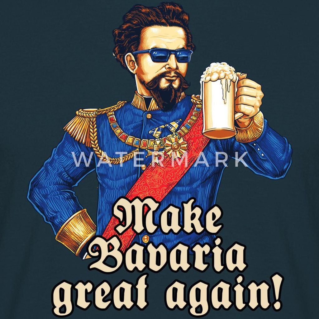 Spreadshirt König Ludwig Make Bavaria Great Again Spruch Männer T-Shirt, M, Navy