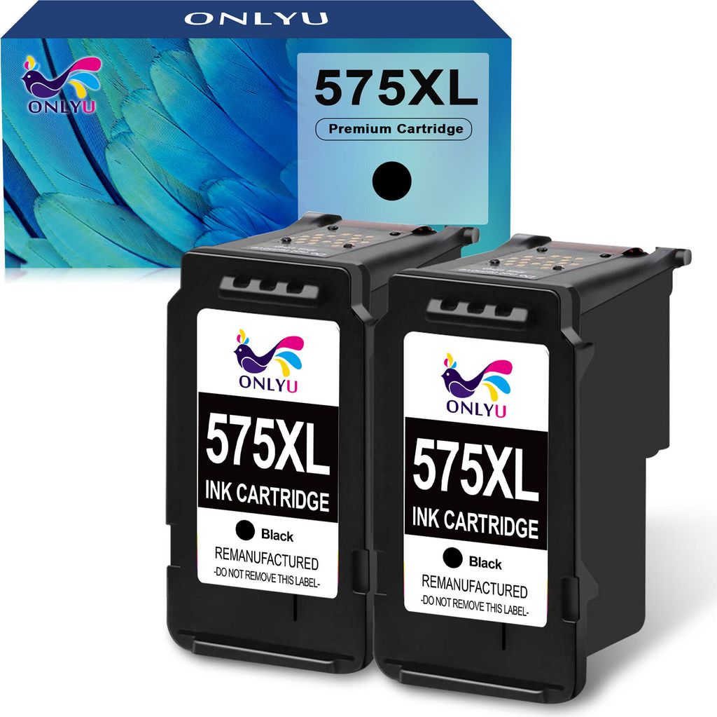 ONLYU 2er Schwarz für CANON PG-575 576 XXL Druckerpatronen Tintenpatrone (für Pixma TS3550i TS3551i TR4750i TR4751i)