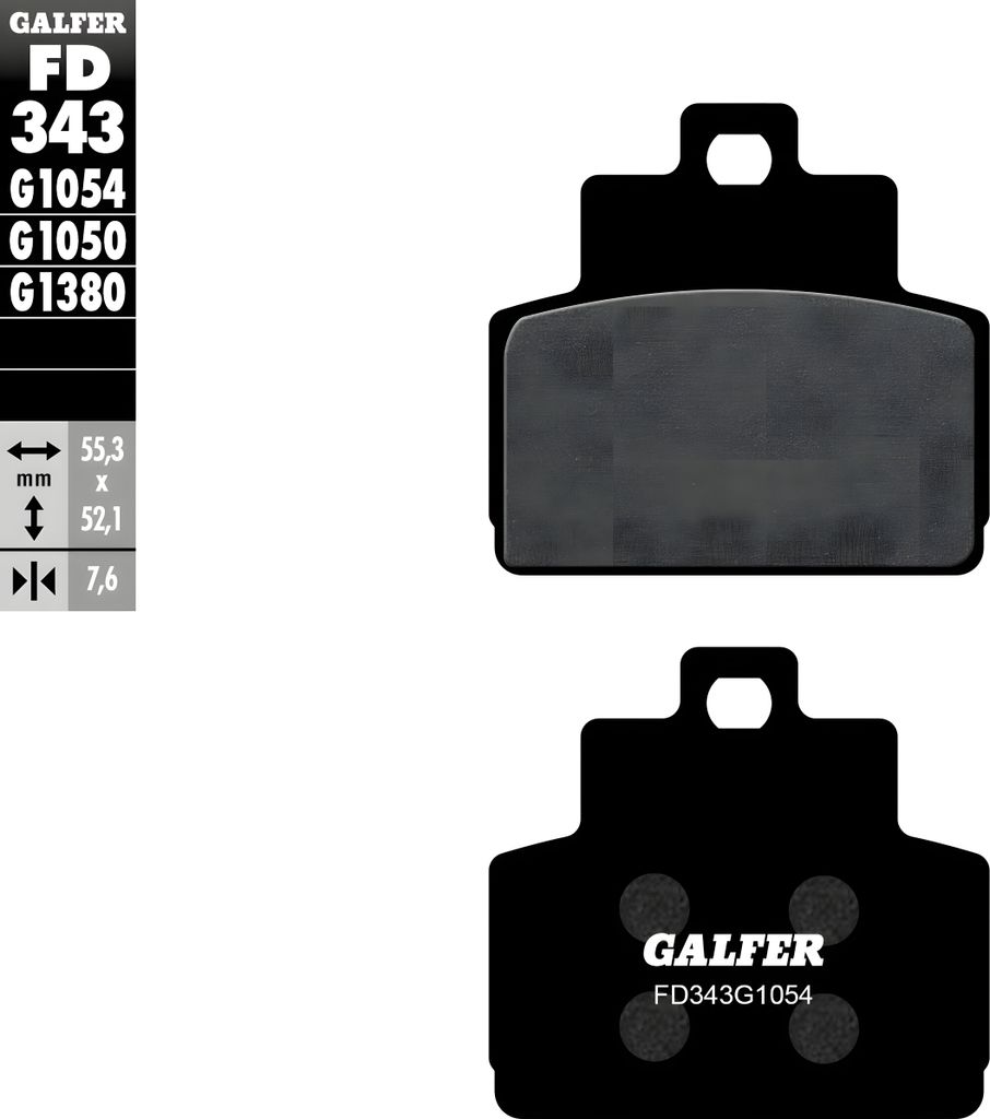 Bremsbeläge Set Galfer FD343G1054 & FD277G1050 SCOOTER vorne & hinten für Piaggio MP3 Hybrid 125 ccm