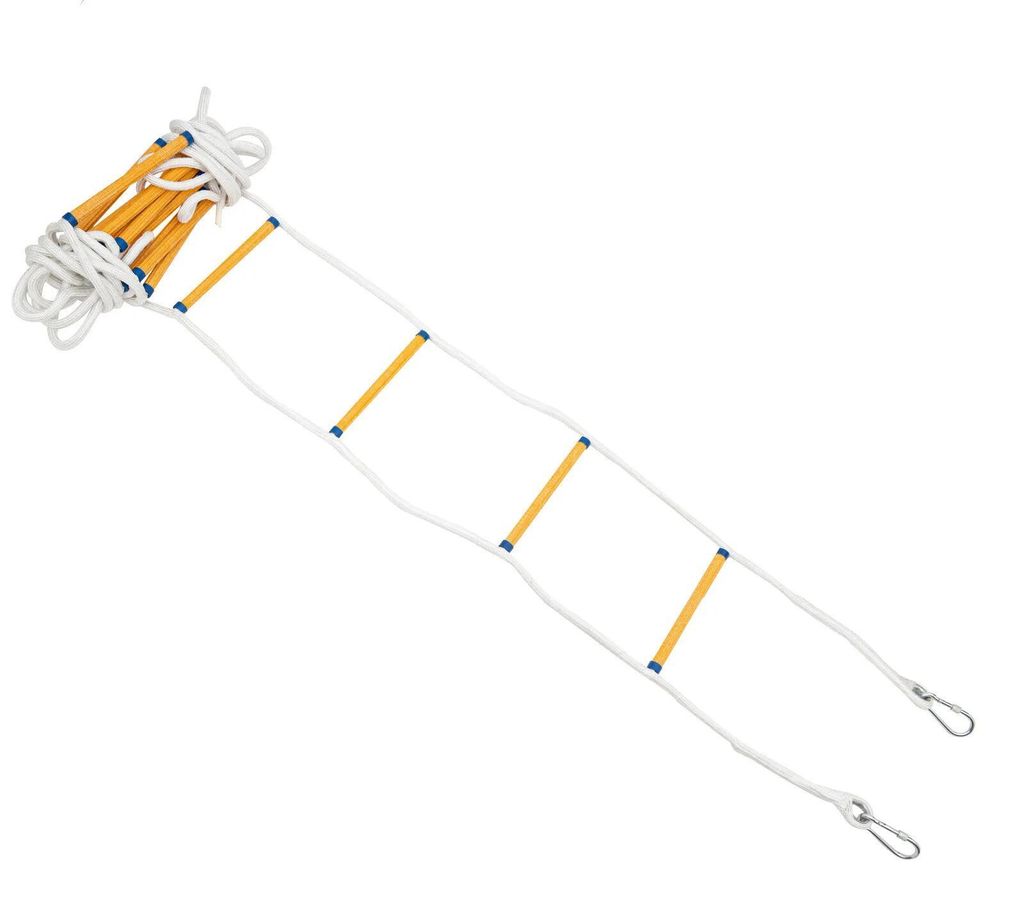 Rettungsleiter - Seilleiter - 12 m Länge - 200 kg Tragkraft - Für Feuerflucht