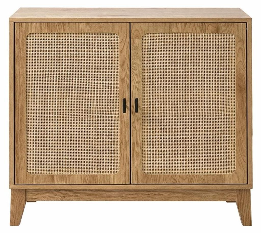 2-türiges Sideboard mit Rattan-Geflecht, B 80 cm – ALIA Produktbild 