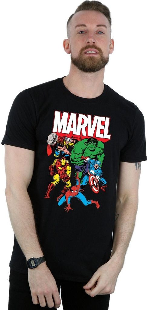Marvel - "Hero Group" T-Shirt für Herren BI1524 (XL) (Schwarz)