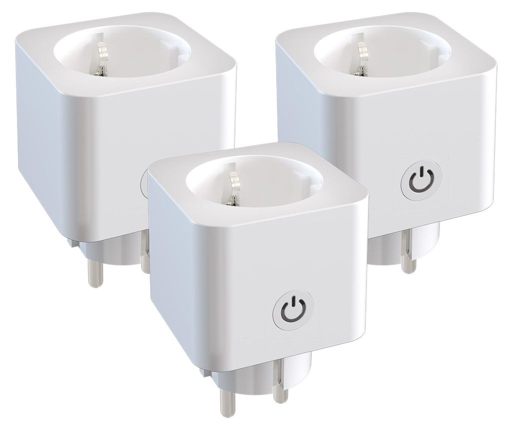 Ledvion - 3er set, Smart WLAN Steckdose, 16A, Weiss, Smart Home WiFi Steckdose, mit Stromverbrauch Messen, Zeitplan, Funktioniert mit Alexa, Google...