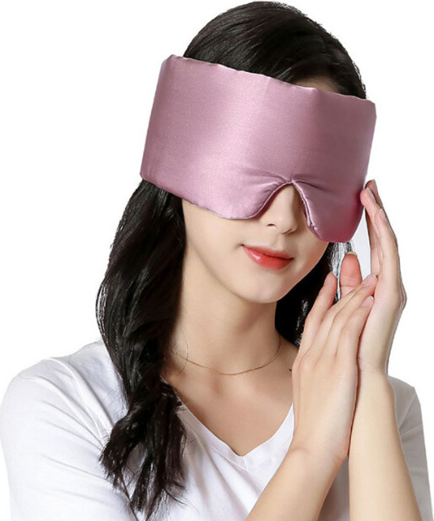 BYDT Seiden-Schlafmaske Mit 3D-Augenmuscheln - 100% Maulbeerseide Für Erholsamen Schlaf