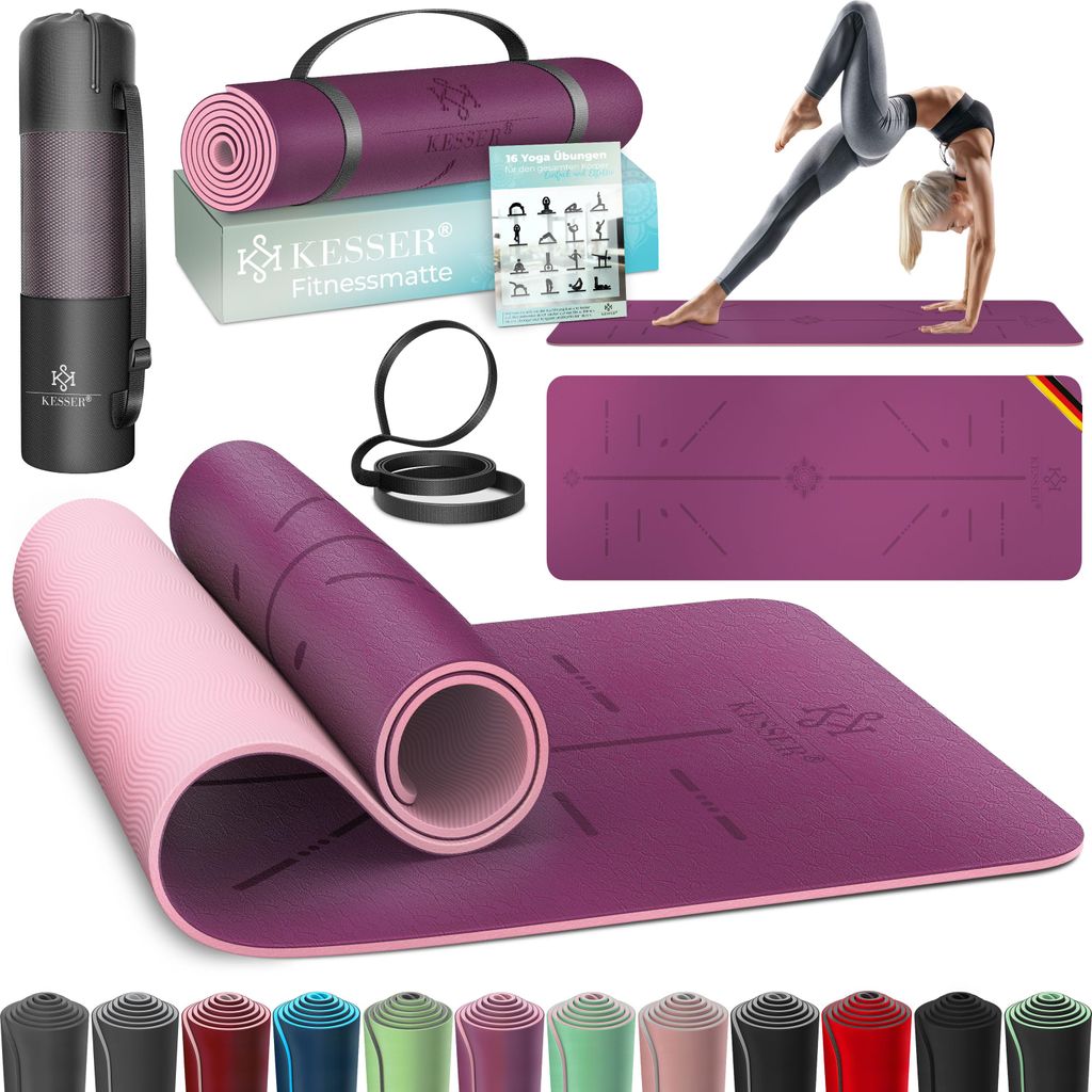 KESSER® Gymnastikmatte mit Tragegurt rutschfest TPE Produktbild 