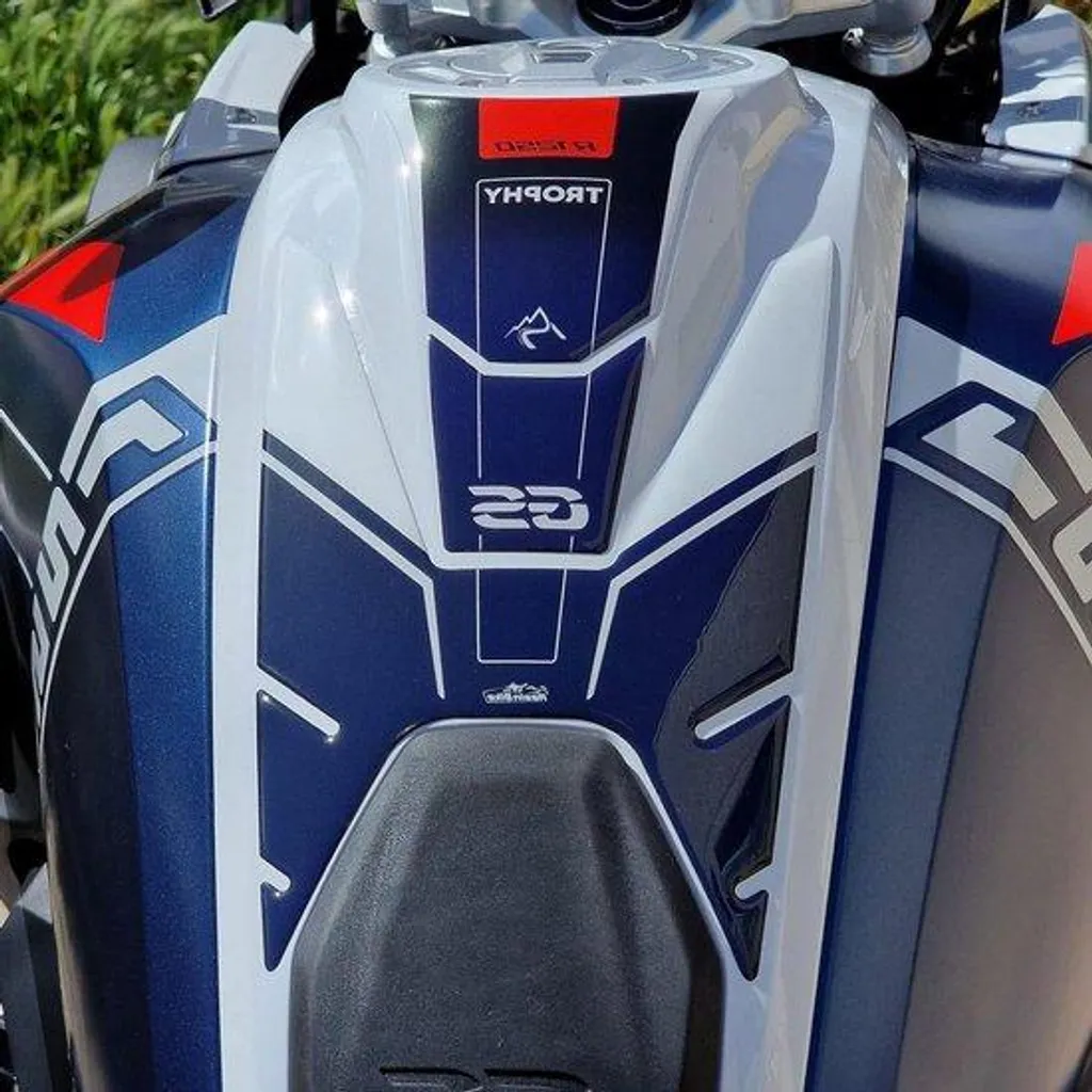Protection de réservoir moto autocollant 3D en résine noire durable