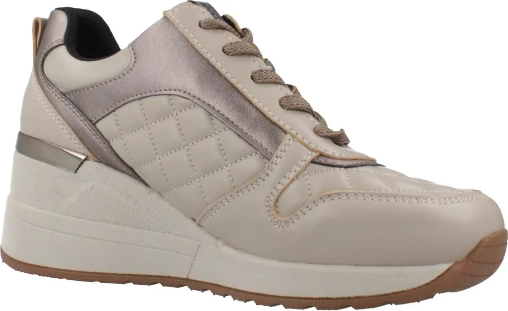 Stonefly Mina 3 Zip Baskets de Marche en Cuir Nappa Matelassé Beige