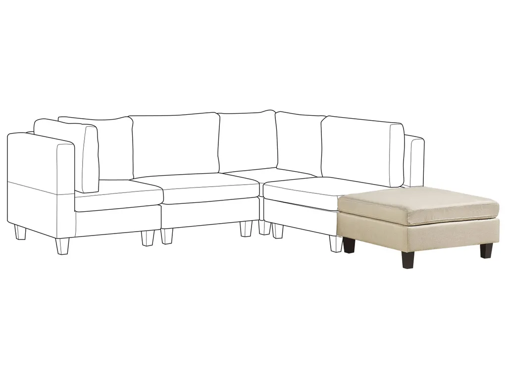 Pouf Ottoman rectangulaire beige Beliani avec structure en bois robuste - 4