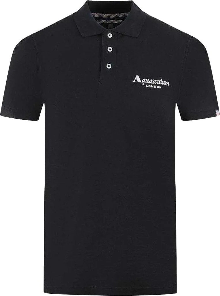 Polo Noir SY150 Aquascutum London Classic en Maille Piquée Taille M