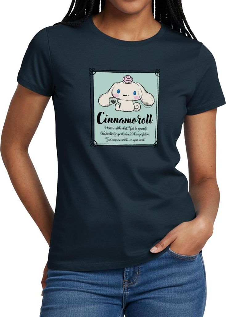 Spreadshirt Cinnamoroll Just Be Yourself Frauen T-Shirt, M, Navy