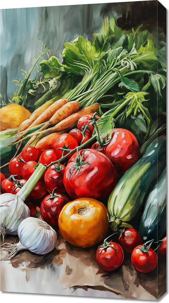 Décoration murale 50x90 cm Richesse Jardin Récolte en couleur