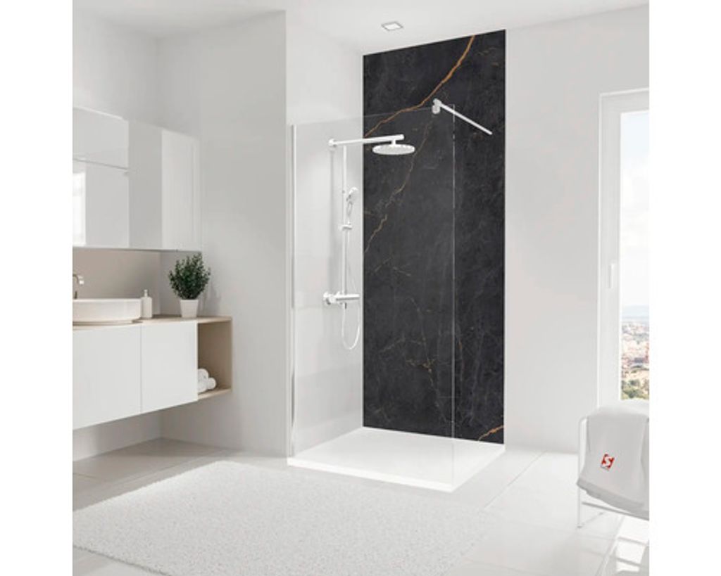 Duschrückwand SCHULTE DecoDesign Marmoroptik Softtouch Anthrazit-Kupfer 255 x 100 cm D19010254 841