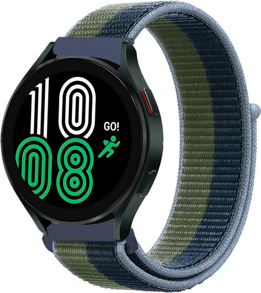 Strap-it Samsung Galaxy Watch 4 40mm Nylon Armband (Moosgrün)