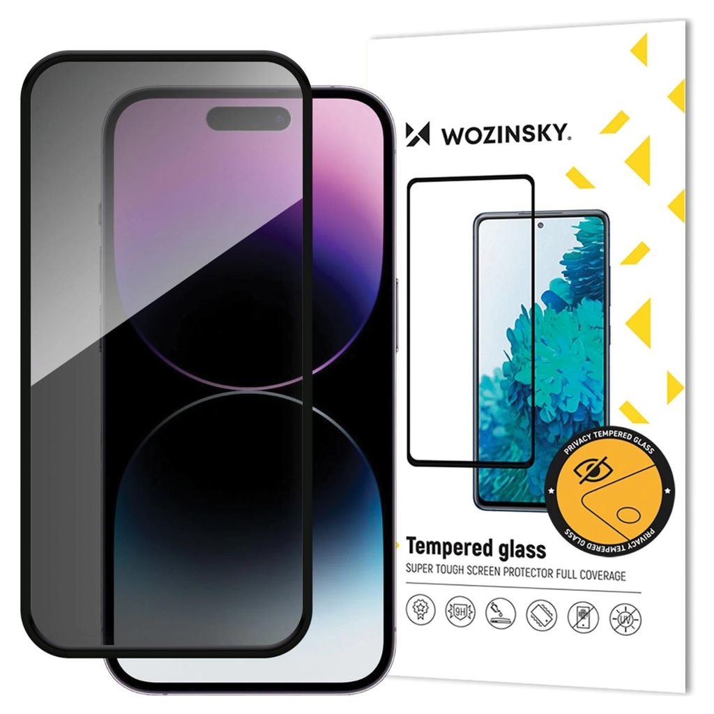 Wozinsky Privacy Glass für iPhone 16 Pro Max - Schwarz Produktbild 