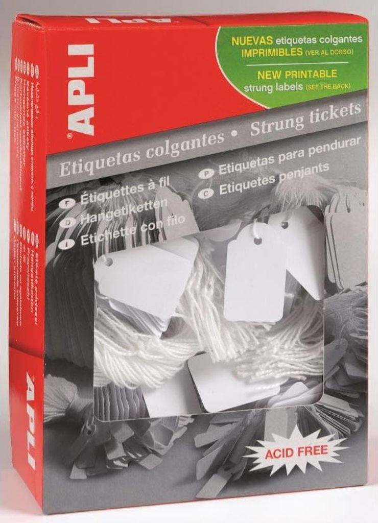 Apli - Kabeletiketten ft 13 x 34 mm (B x H) (386), Karton mit 1.000 Stück