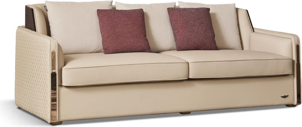 Luxus 3 Sitzer Couch Polster Sofa Leder Stoff Textil Couchen Garnitur Dreisitzer