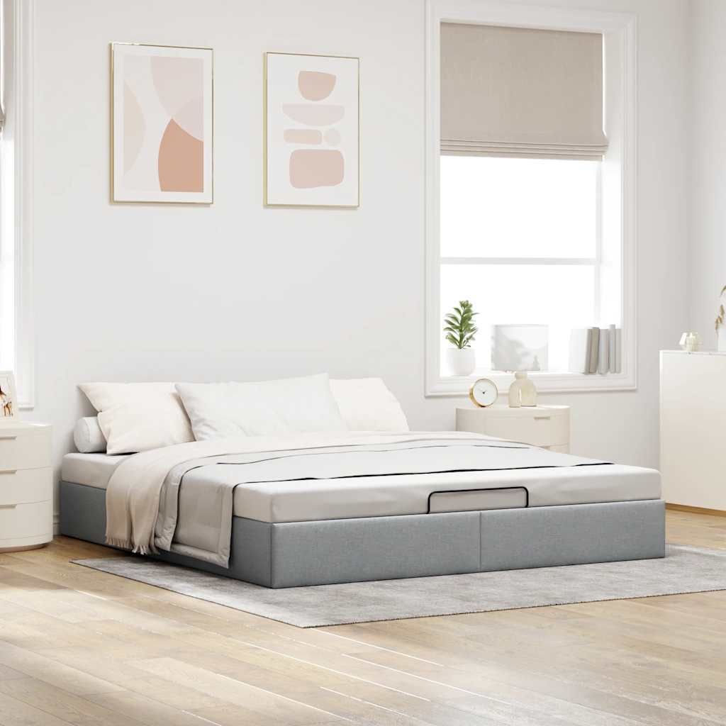 "2026 Promotion" Ottoman-Bett Schlafzimmer - ohne Matratze - Hellgrau 160x200 cm - Stoff - Polsterbett CC16959