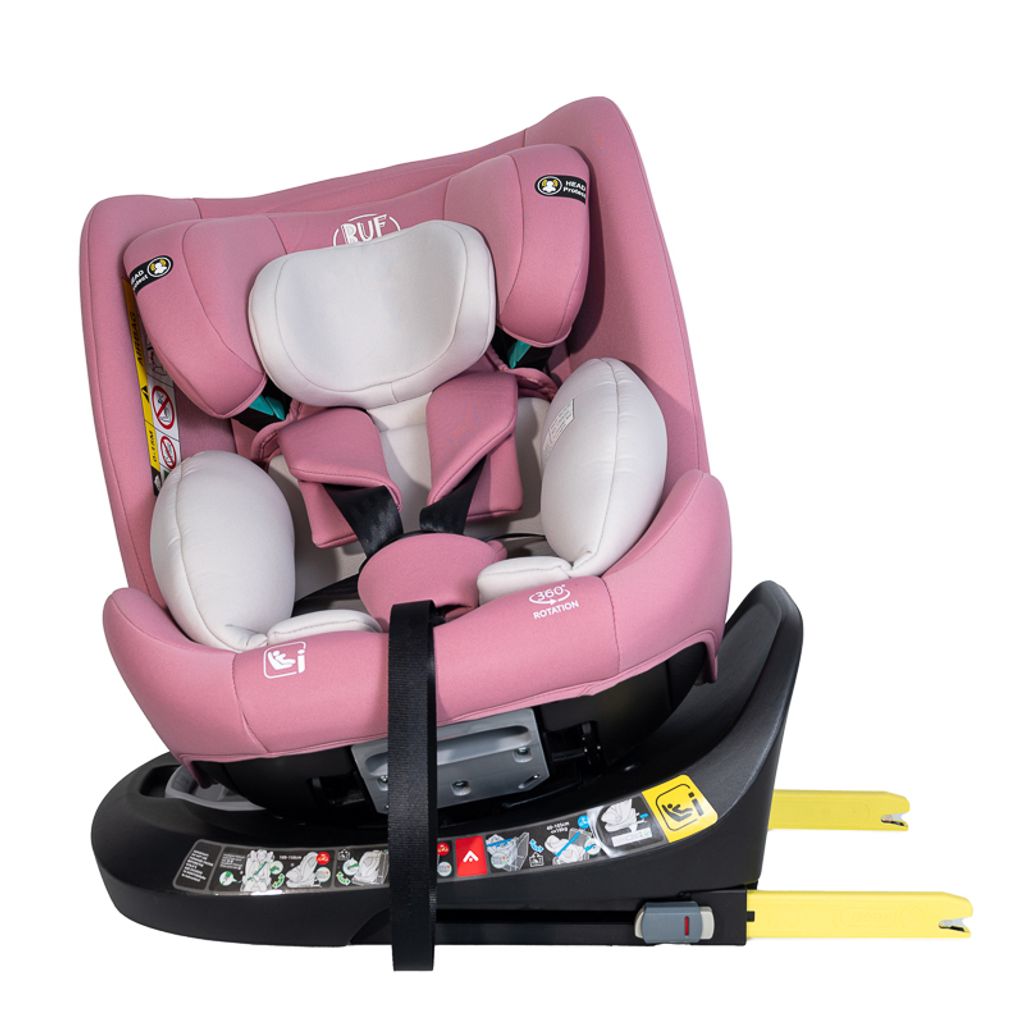 Saphir Purple DELUXE iSize Kindersitz mit 360 Grad drehbarem Isofix-System-BUF BOOF 0, 36 kg