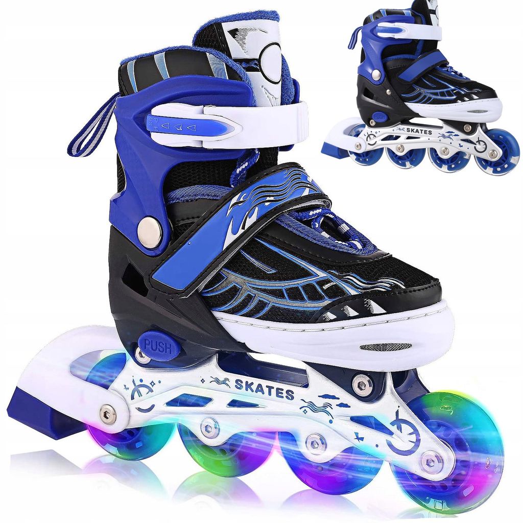 schwarz verstellbar Gr Kinder Inlineskates Inline Skates Inliner blau 35-38 