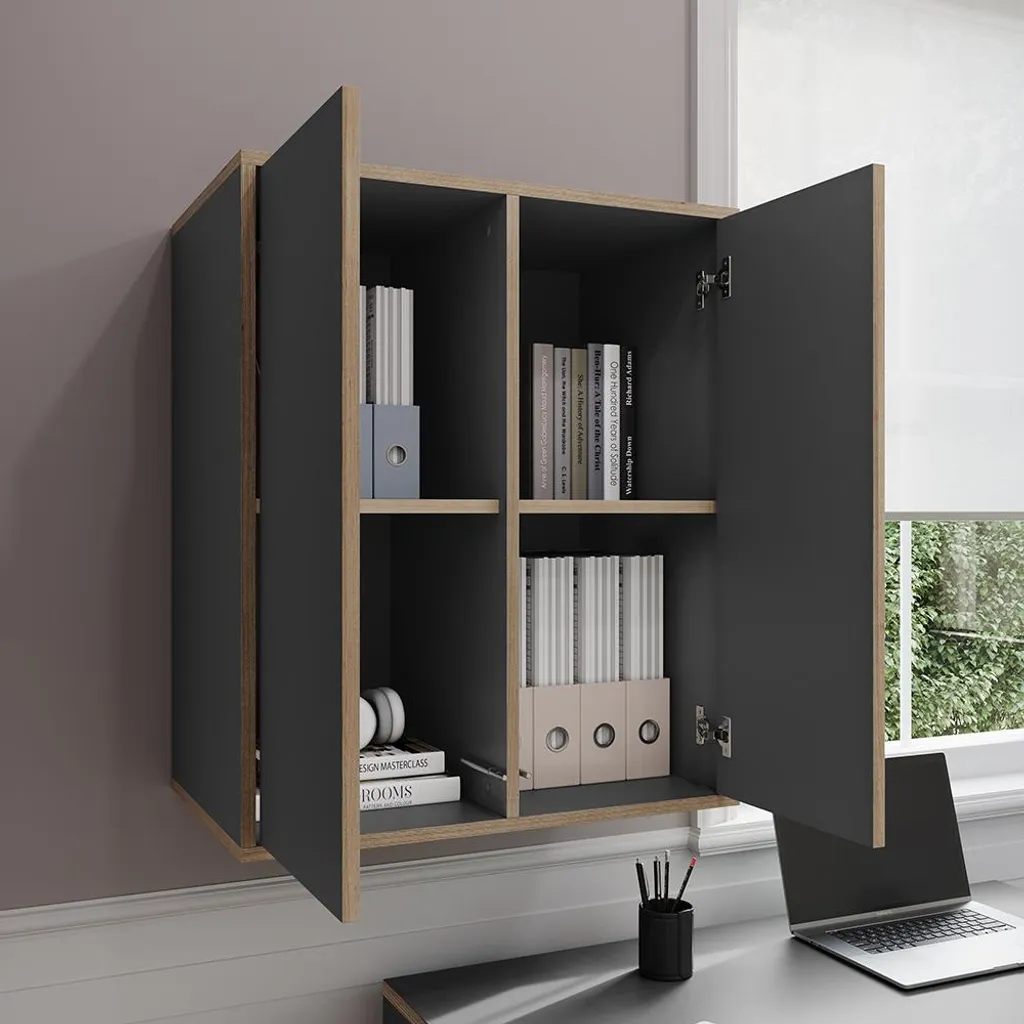 Etagère Design Anthracite Vicco Tetrix 2 Portes et Format Compact - 5