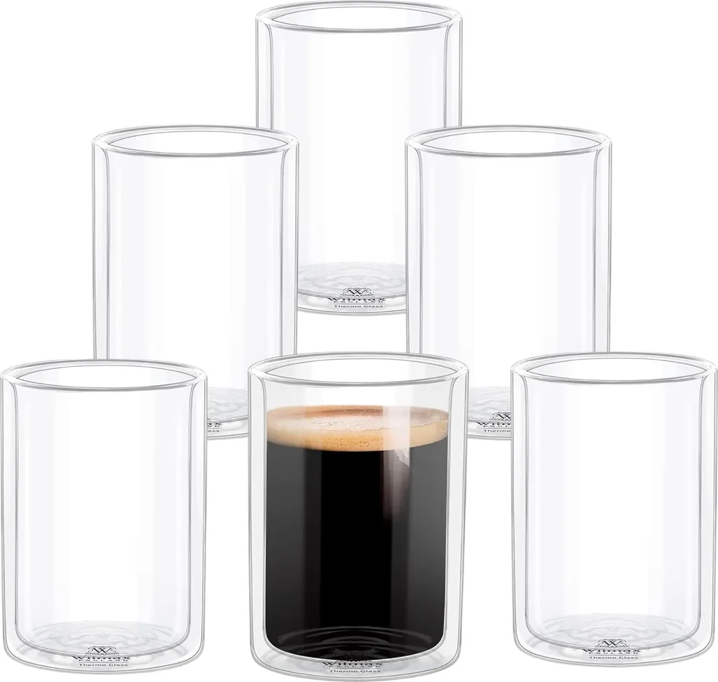 Wilmax WL-888784/A6 Set 6 Bicchieri Termici 300ml | Vetro Borosilicato