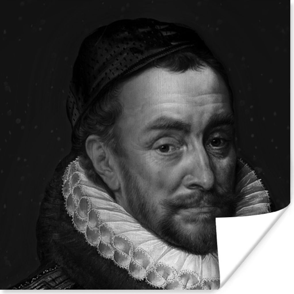 MuchoWow Poster Porträt von Wilhelm I. - Adriaen Thomasz - Schwarz und Weiß 30x30 cm - Wandposter - Printing