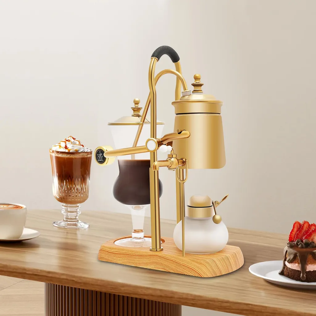 Machine à café à dépression design vintage or pour 500ml de boisson