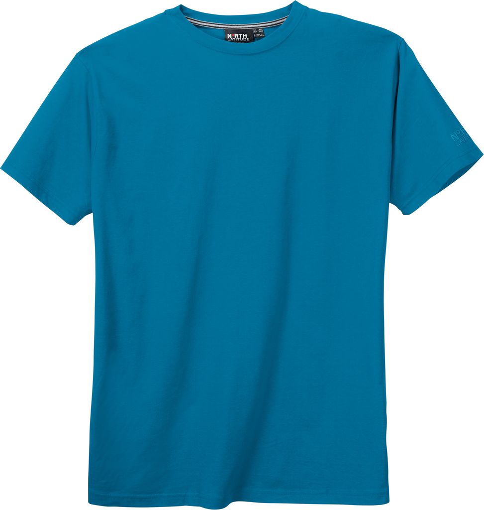 North Latitude blau Basic T-Shirt Übergröße
