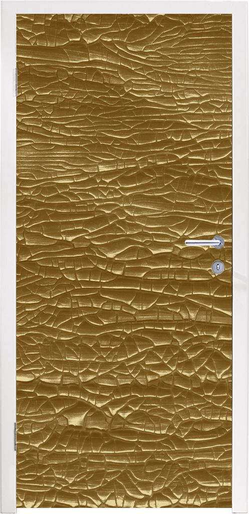 MuchoWow Türtapete Selbstklebende Türfolie Gold - Blattgold - Luxus 90x235 cm Türposter Türaufkleber Klebefolie Türklebefolie - XXL-Plakaten...