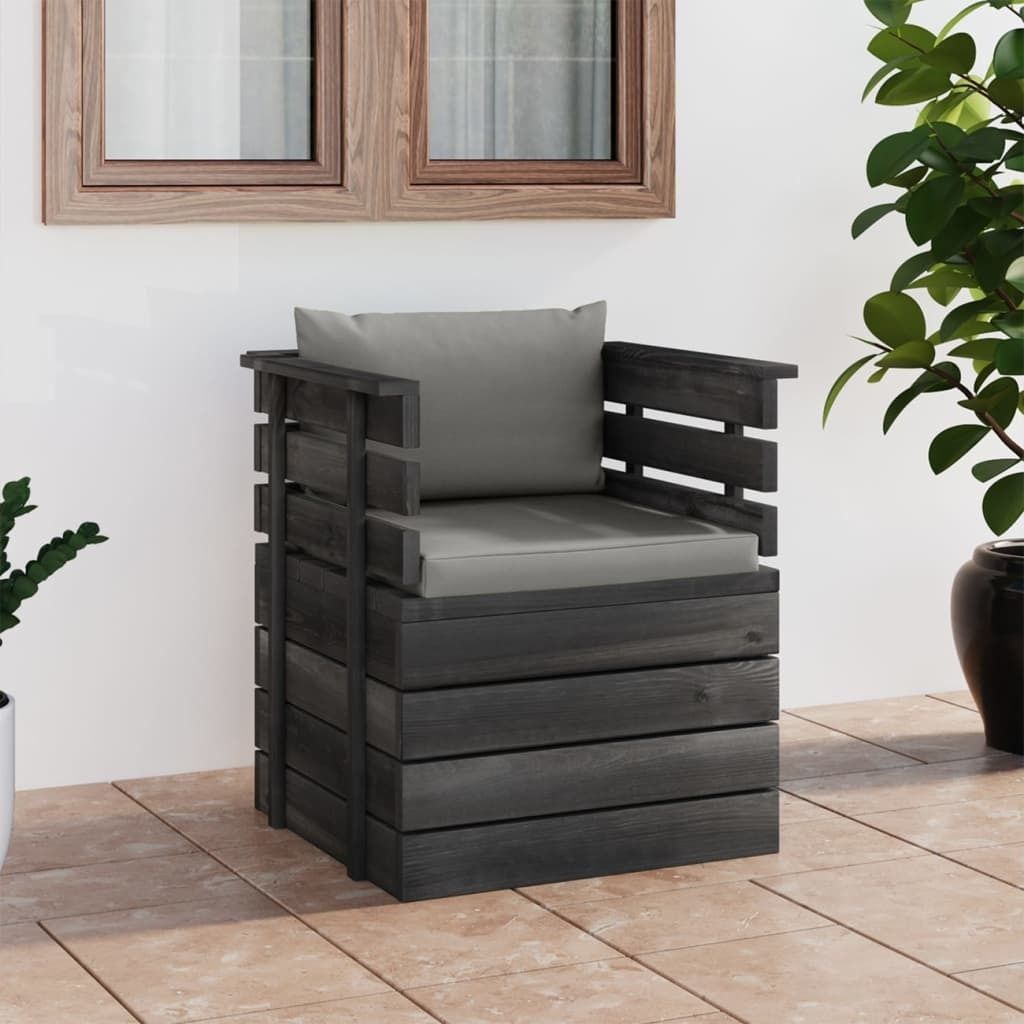 Maison Exclusive - Gartensessel mit Kissen Kiefernholz