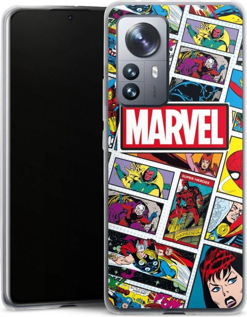 DeinDesign Slim Hülle für Xiaomi 12 Pro 5G Silikon Case Ultra Dünn Handyhülle Comic Muster Marvel