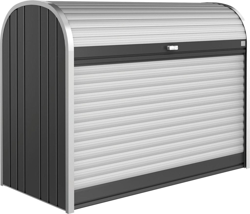 Biohort Rolladenbox StoreMax Mülltonnenbox Fahrradbox 160 - (163x78x120cm) dunkelgrau-metallic