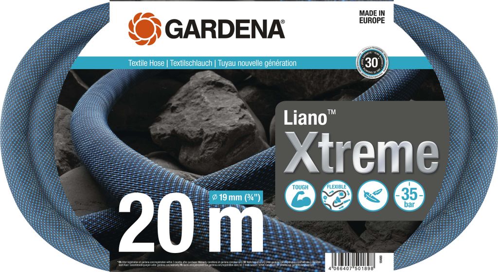 Gardena Textilschlauch Liano Xtreme 3/4 , 20 m Set Produktbild 
