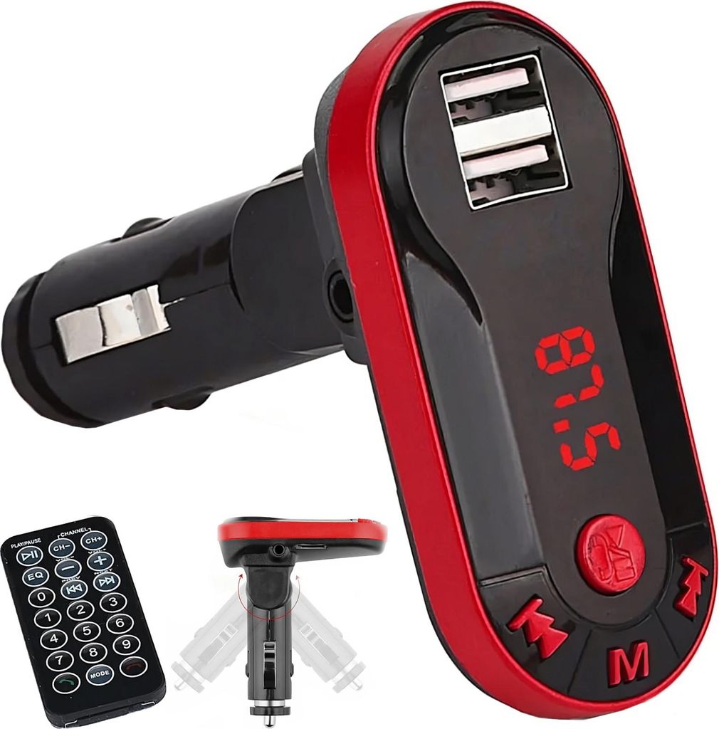 Transmiter FM samochodowy z ładowarką MP3 Bluetooth USB SD Zdjęcie produktu 