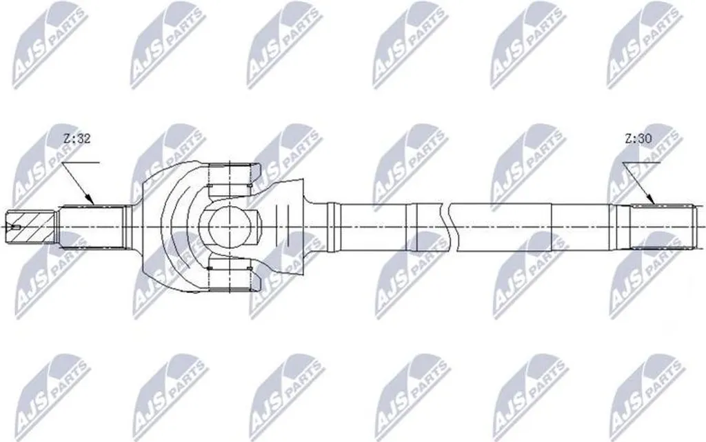 Arbre de transmission Wrangler pour réparation d'essieu NTY 122