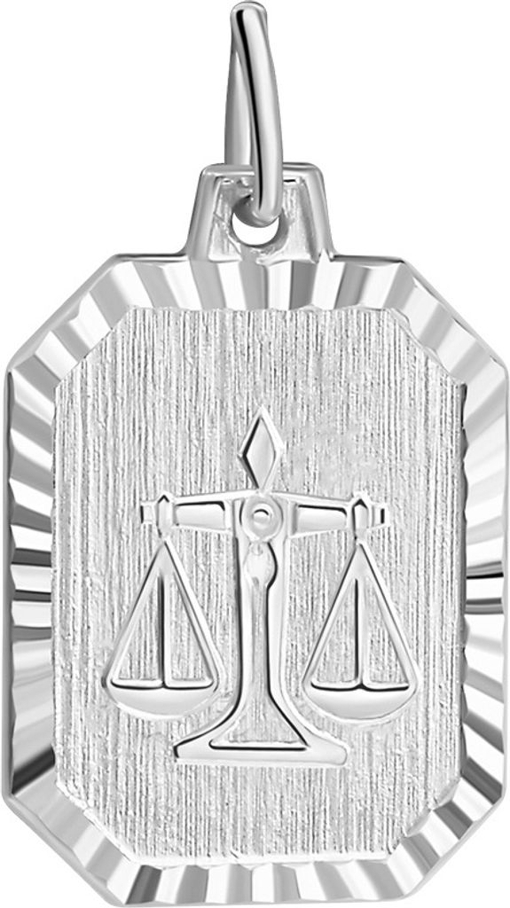 V Anhänger Sternzeichen Waage 925/- Sterling Silber 2,2cm weiß 203240121WA