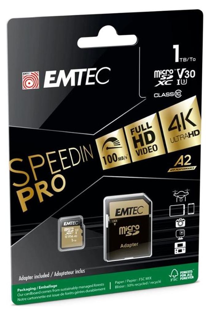 Emtec ECMSDM1TXC10SP, 1 TB, MicroSDXC, Klasse 10, UHS-I, Produktbild 