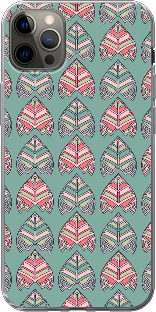 MuchoWow Handyhülle Schutzhülle Hülle für Telefoonhoesje iPhone 12 Pro Max Muster - Tribal - Retro Silikon Softcase Handy Hülle - Hartschale